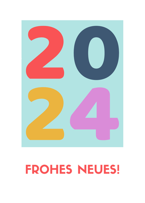 2024 Frohes Neues Neujahrskarte Postkarte