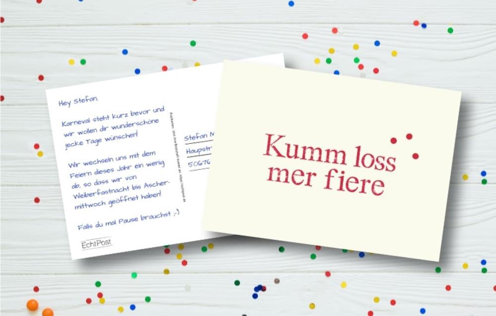 Karnevalsgrüße an Kunden verschicken