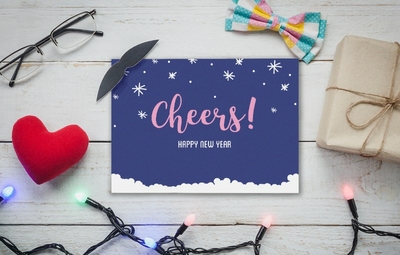 Cheers: Neujahrswünsche per Postkarte als Neujahrskarte verschicken