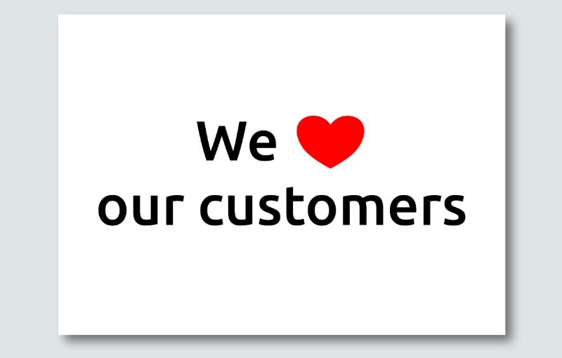 Postkarte "We love our customers"