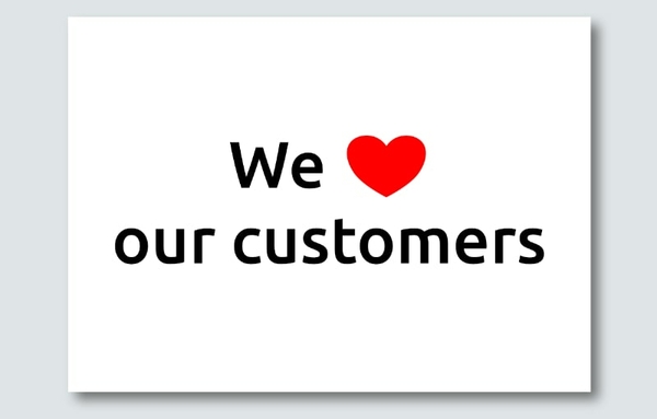 Postkarte "We love our customers"