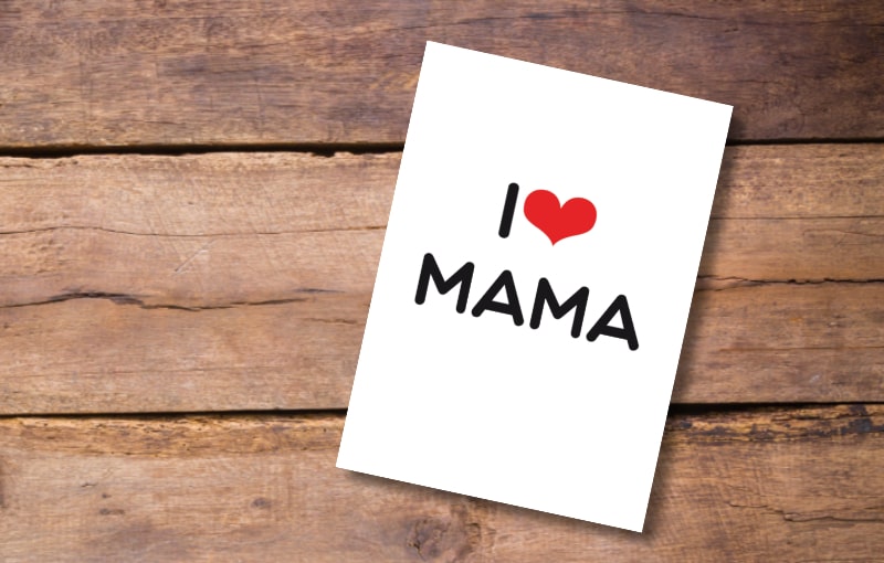 Muttertagskarte verschicken: Postkarte "I love Mama"