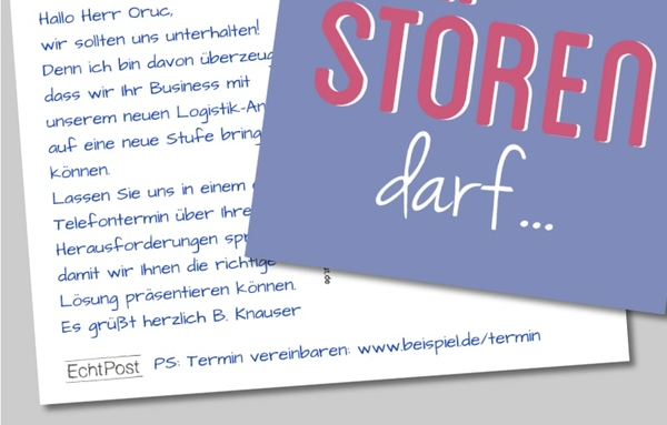 Postkarten-Text: Call to Action platzieren 