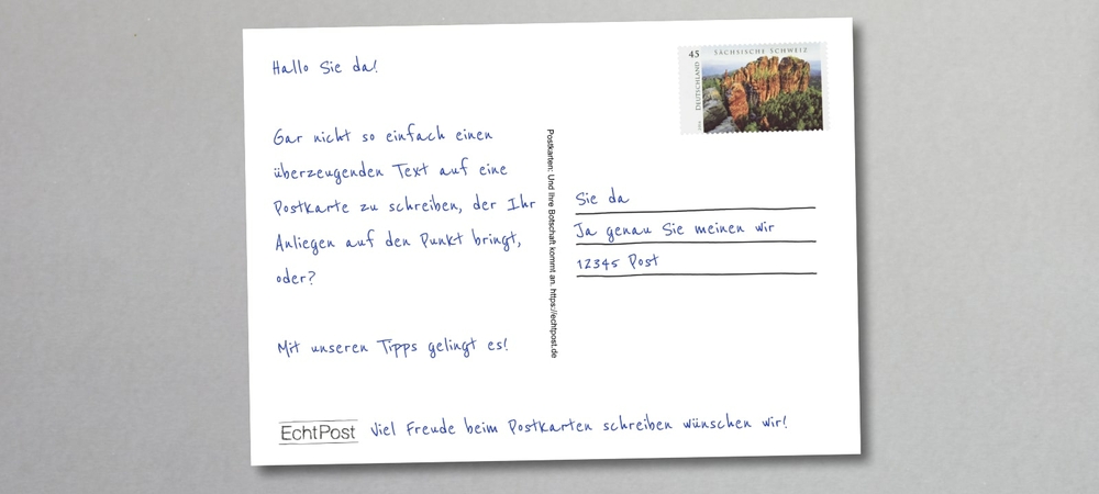 Texte für Postkarten schreiben