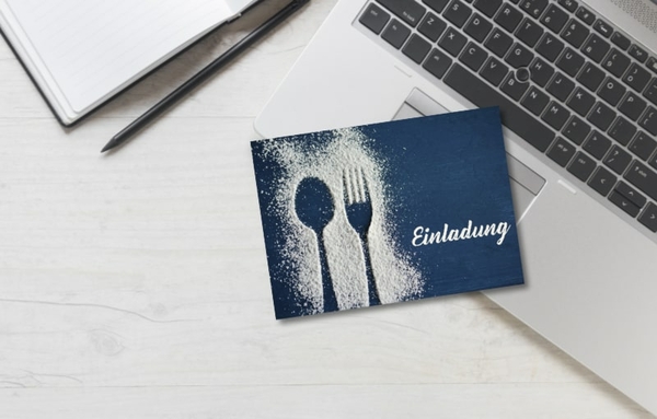 Postkarte Einladung zum Essen