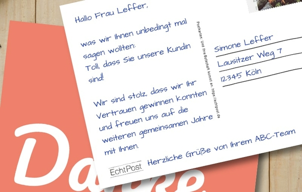 Postkarte fast wie handgeschrieben