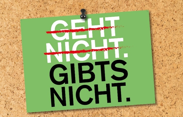 Postkarte "Geht nicht gibt's nicht" Sprüchekarte