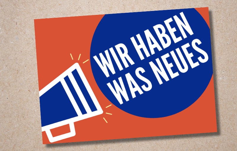 Postkarte "Wir haben was Neues" Postkartenmarketing