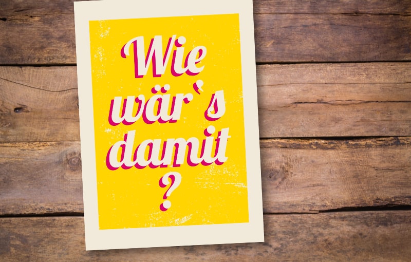 Postkarte "Wie wär's damit?": Postkarte online verschicken