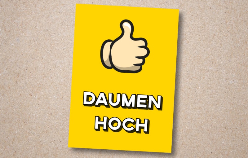 Postkarte "Daumen hoch" online schreiben per Post verschicken