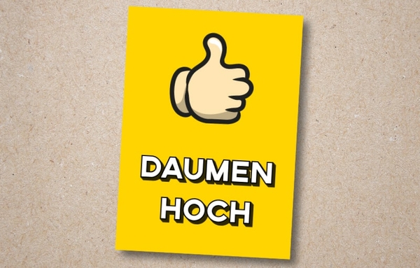 Postkarte "Daumen hoch" online schreiben per Post verschicken