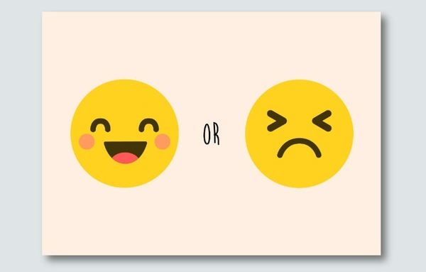 Emoji Happy or Sad Postkarte online schreiben
