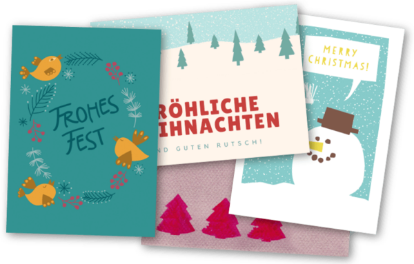 Weihnachtsgrüße für Mitarbeiter online schreiben und per Post verschicken