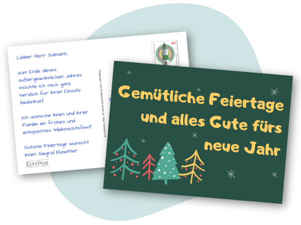 Weihnachtsgrüße Mitarbeiter online schreiben und per Post verschicken