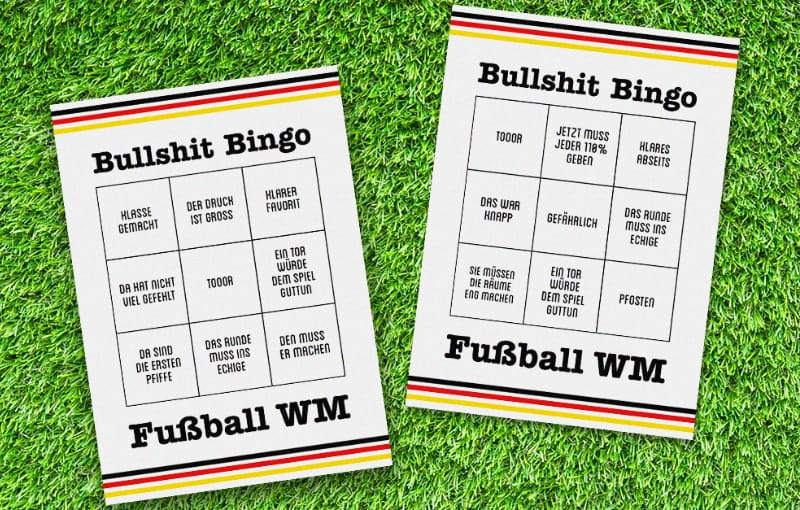 Fußball WM Bullshit Bingo Postkarte
