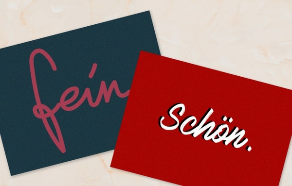 Postkarten "Fein" und "Schön"