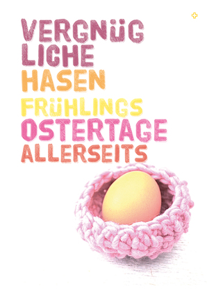 Vergnügliche Hasen Frühlings Ostertage allerseits - Postkarte verse...