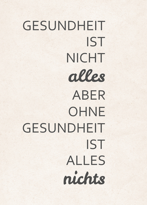 Gesundheit ist nicht alles - Genesungskarte verschicken