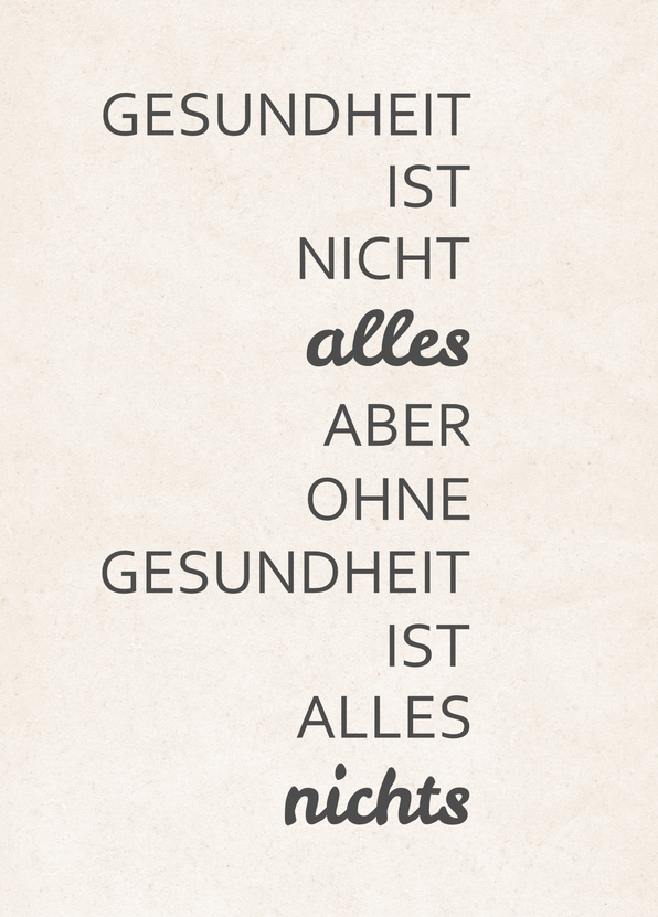 Gesundheit ist nicht alles - Genesungskarte verschicken