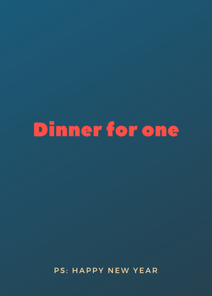 Dinner for One - Happy new year Neujahrskarte verschicken