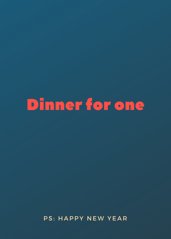 Dinner for One - Happy new year Neujahrskarte verschicken