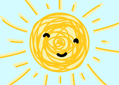 Sonne lächelnd - Postkarte jetzt online verschicken