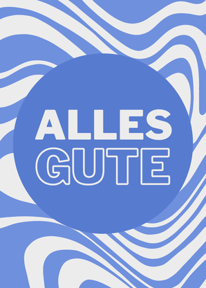 Alles Gute blau weiße Wellen