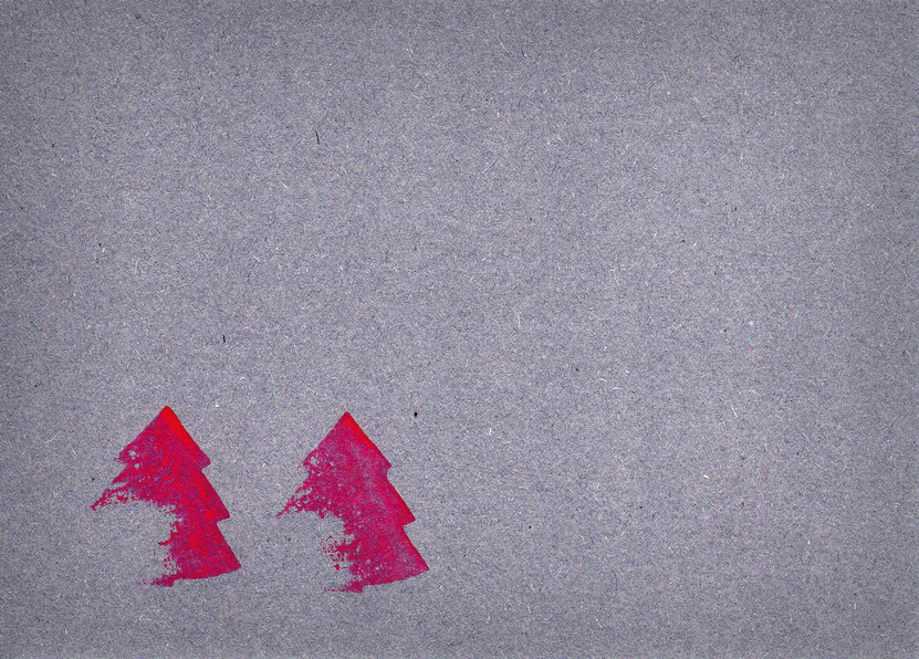 Zwei Weihnachtsbäume - Postkarte jetzt online verschicken