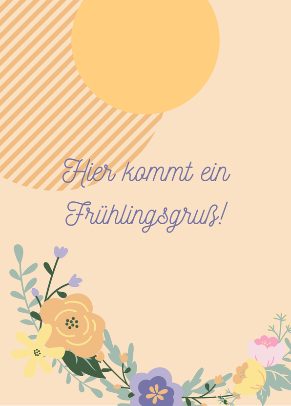 Hier kommt ein Frühlingsgruß per Postkarte