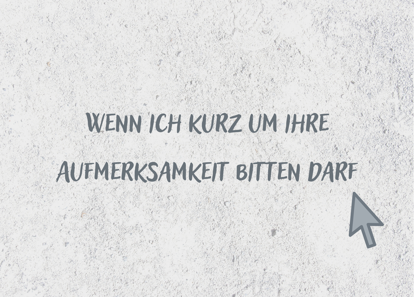 Wenn ich kurz um Ihre Aufmerksamkeit bitten darf - Postkarte