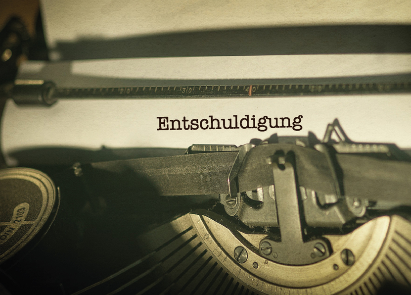Entschuldigung Schreibmaschine - Postkarte versenden