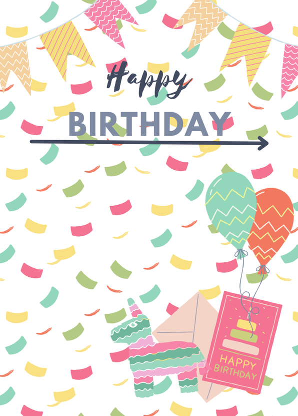 Happy Birthday Konfetti Pinata