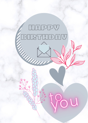 Happy birthday to you Marmor leuchtende Schrift - Postkarte