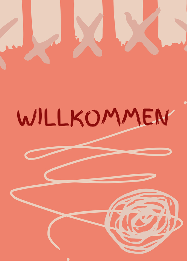 Willkommen rosa - Postkarte online schreiben