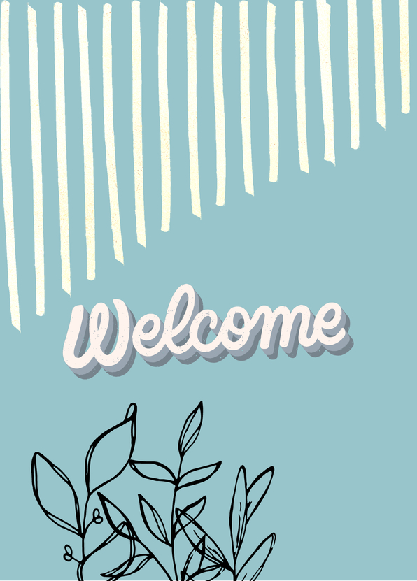 Welcome blau - Willkommenskarte online verschicken