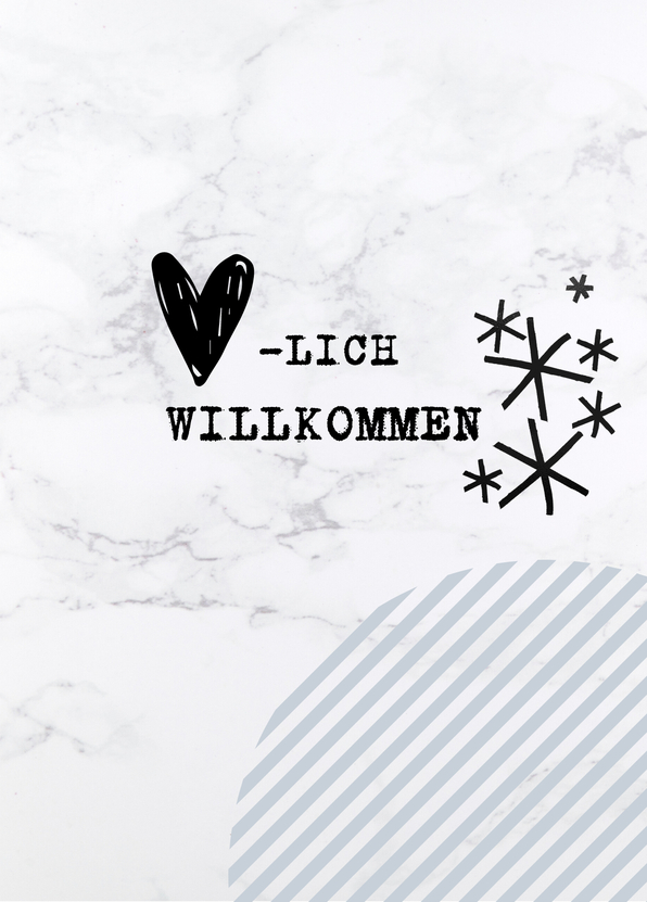 Herzlich Willkommen Herz Sterne - Postkarte online