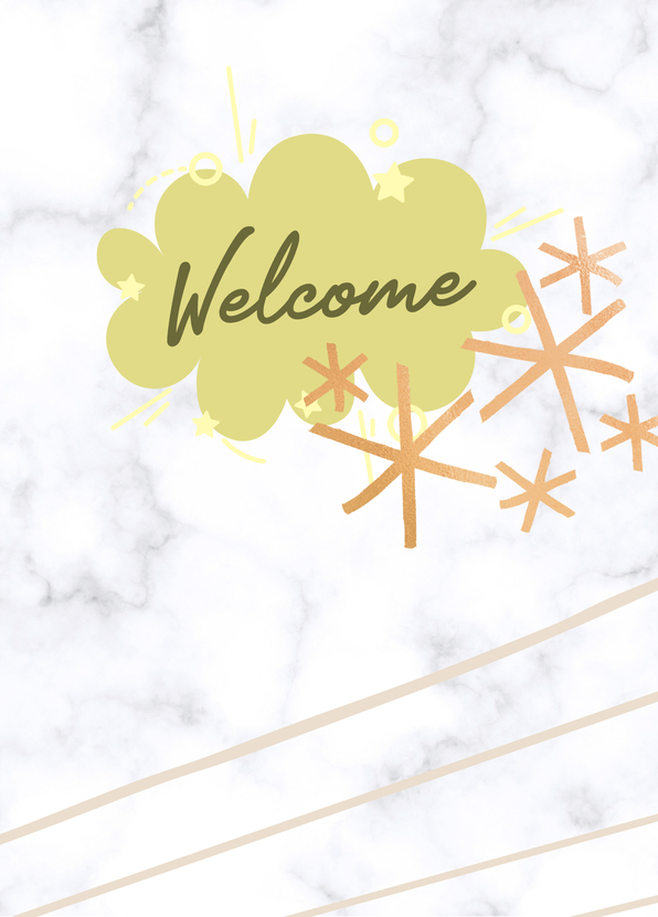 Welcome gelbe Wolke - Willkommenskarte