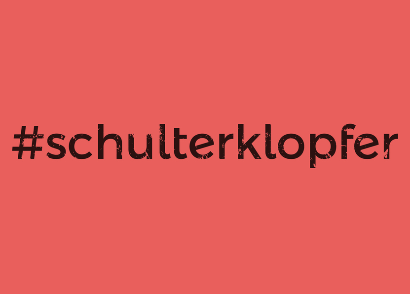 schulterklopfer hashtag - Postkarte jetzt online verschicken