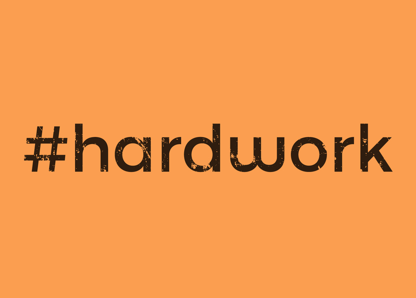 hardwork hashtag - Postkarte jetzt online verschicken