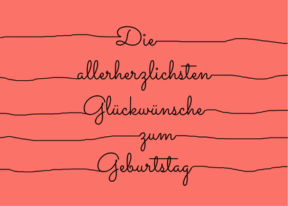 Die allerherzlichsten Glückwünsche zum Geburtstag Postkarte