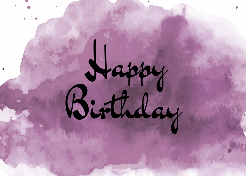 Happy Birthday aquarell Postkarte online verschicken