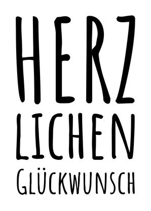 Herzlichen Glückwunsch schwarzweiß Postkarte online senden
