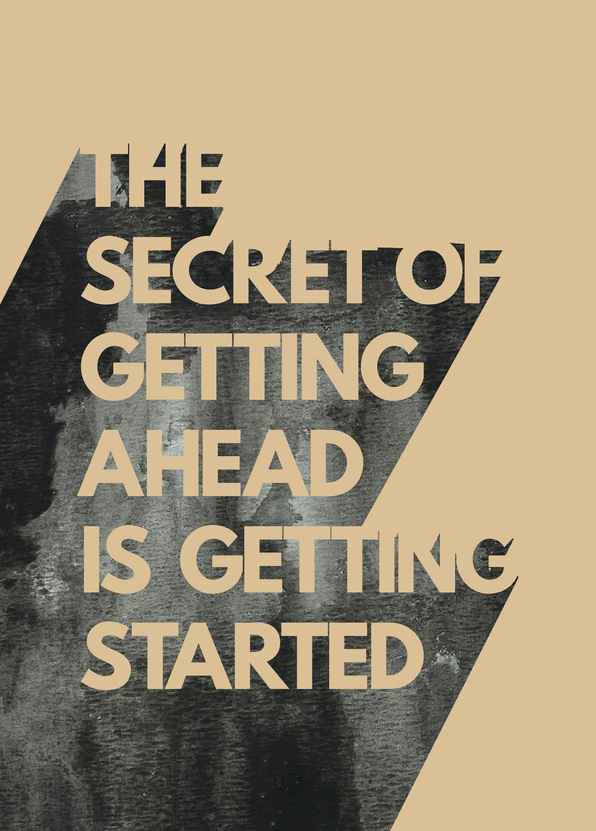 The secret of getting ahead is getting started - Postkarte versenden