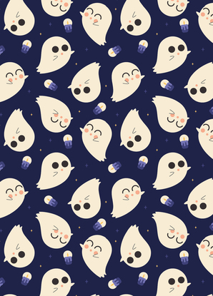 Ghosts with candles - Postkarte jetzt online verschicken