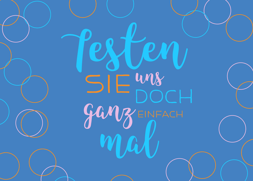 Testen Sie uns doch ganz einfach mal - Postkarte versenden