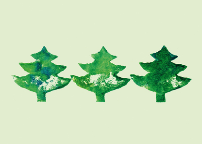 Drei grüne Tannen - Postkarte jetzt online verschicken