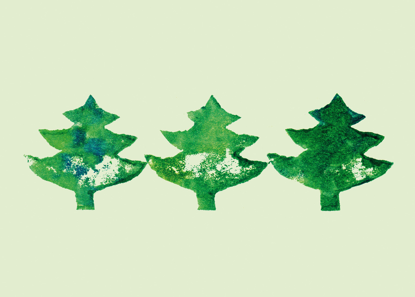 Drei grüne Tannen - Postkarte jetzt online verschicken