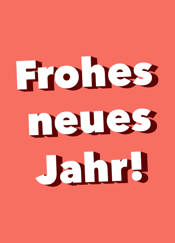 Frohes neues Jahr Schatten - Postkarte online versenden