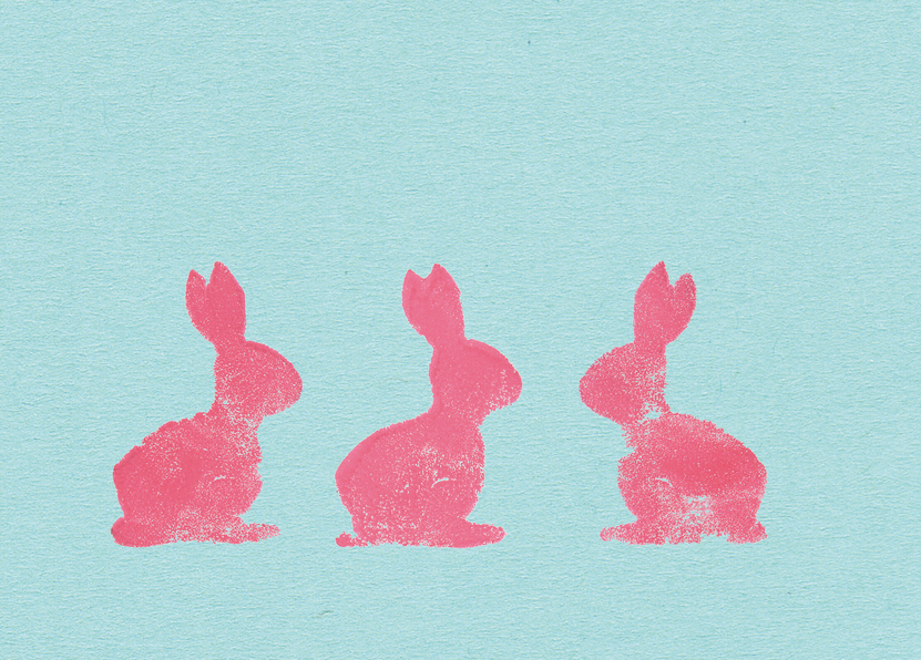 Drei Osterhasen - Postkarte jetzt online verschicken