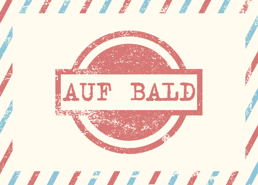 Auf bald Brief- Postkarte online schreiben und per Post verschicken